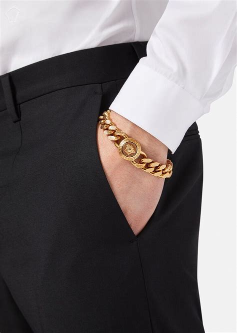 versace gold bracelet for men|Versace gold bracelet men.